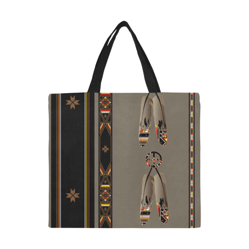 Two Feathers All Over Print Canvas Tote Bag/Large (Model 1699)