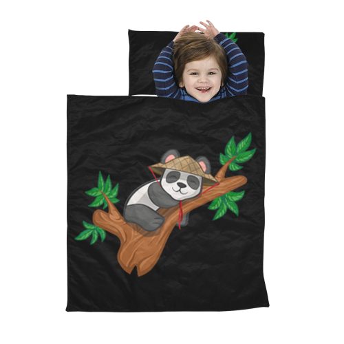 Safari Panda Black Kids' Sleeping Bag