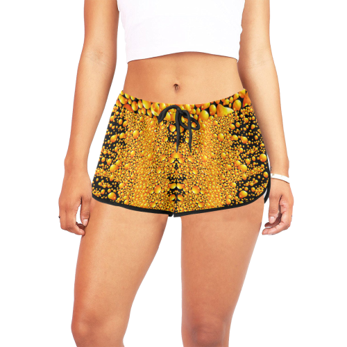 yellow bubble Women's All Over Print Relaxed Shorts (Model L19)