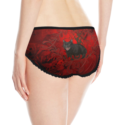 Funny angry cat Women's All Over Print Classic Briefs (Model L13)