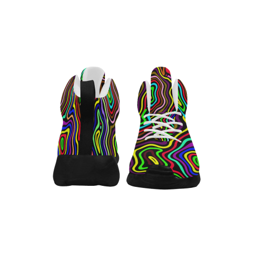 Multicolored Wavy Line Pattern Women's Chukka Training Shoes/Large Size (Model 57502)