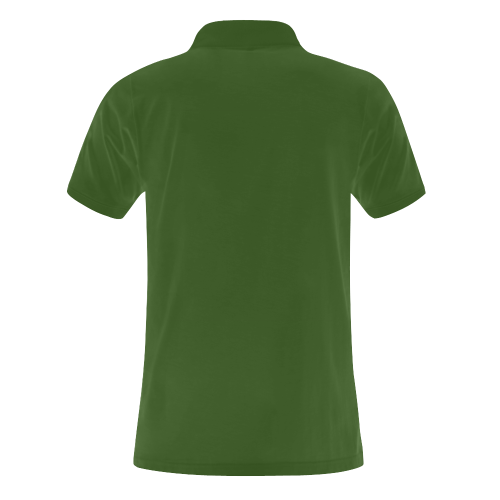Parafanellya Men's Dark Green Camp Polo Men's Polo Shirt (Model T24)