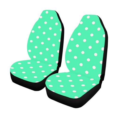 Mint Green White Dots Car Seat Covers (Set of 2)
