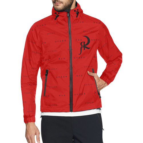 RED QUEEN SYMBOL BLACK LOGO ALL OVER RED Unisex All Over Print Windbreaker (Model H23)
