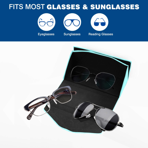 color ice blue Custom Foldable Glasses Case