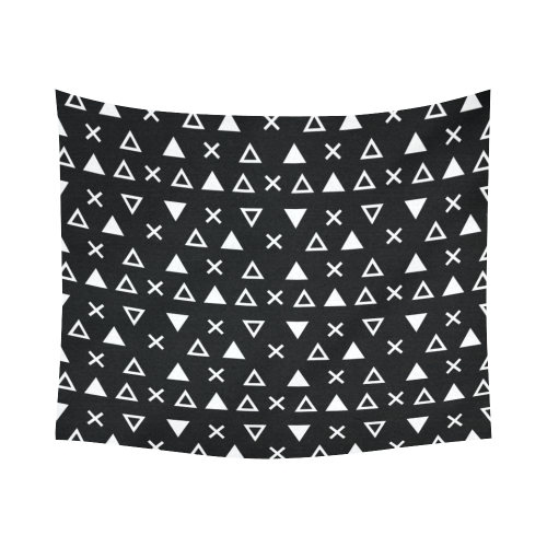 Geo Line Triangle Cotton Linen Wall Tapestry 60"x 51"