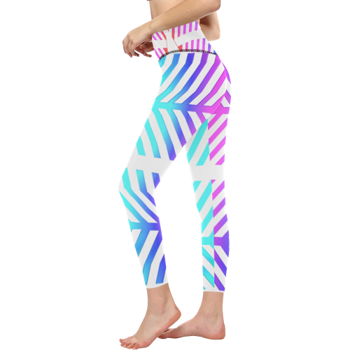 Rainbow Multicolored Ethnic Abstract Design 2 Women's All Over Print High-Waisted Leggings (Model L36)