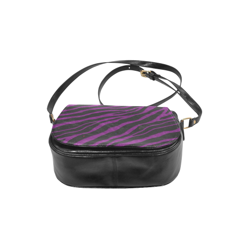 Ripped SpaceTime Stripes - Purple Classic Saddle Bag/Large (Model 1648)