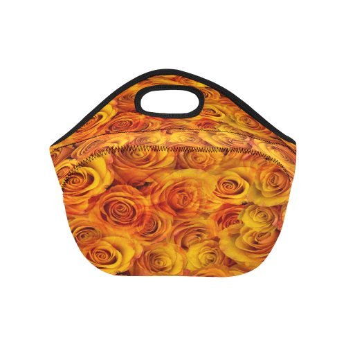 Grenadier Tangerine Roses Neoprene Lunch Bag/Small (Model 1669)