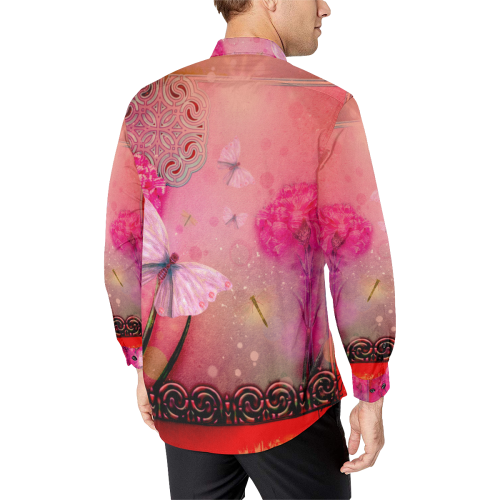 Wonderful butterflies Men's All Over Print Casual Dress Shirt (Model T61)