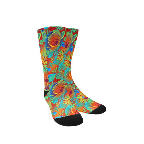bright tropical floral Women's Custom Socks