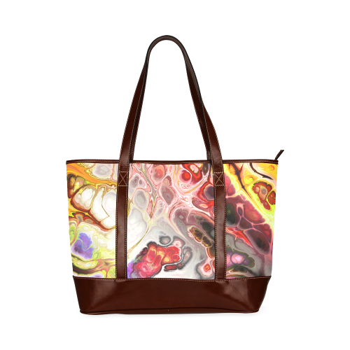 Colorful Marble Design Tote Handbag (Model 1642)