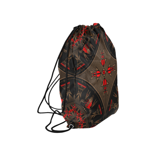 Sacred Buffalo Red Brown Large Drawstring Bag Model 1604 (Twin Sides)  16.5"(W) * 19.3"(H)