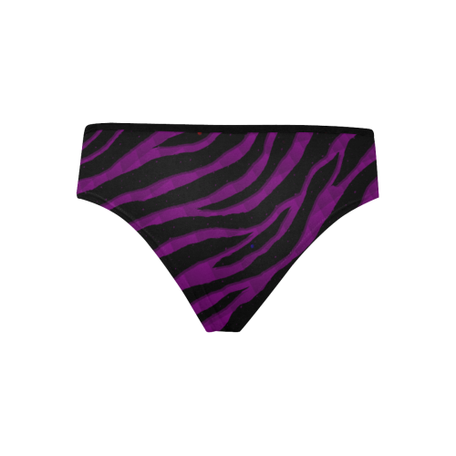 Ripped SpaceTime Stripes - Purple Women's Hipster Panties (Model L33)