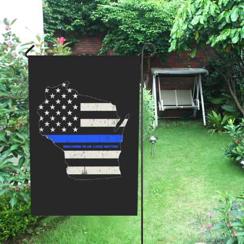 Wisconsin Blue Lives Matter Garden Flag 28''x40'' （Without Flagpole）