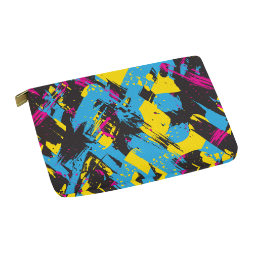 Colorful paint stokes on a black background Carry-All Pouch 12.5''x8.5''