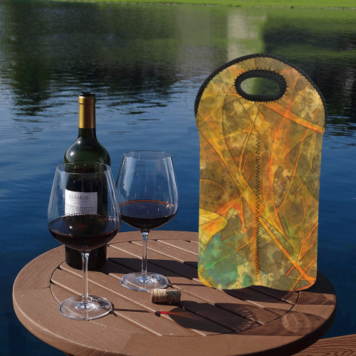 abstract art 916B 2-Bottle Neoprene Wine Bag