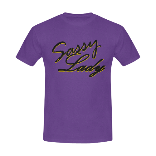 SL: B/Purple Men's T-Shirt in USA Size (Front Printing Only)