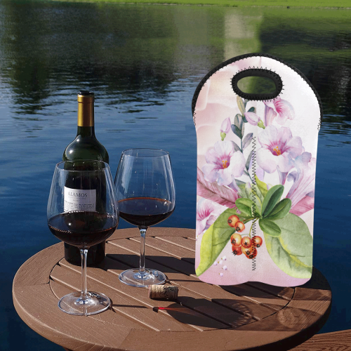 Wonderful flowers 2-Bottle Neoprene Wine Bag