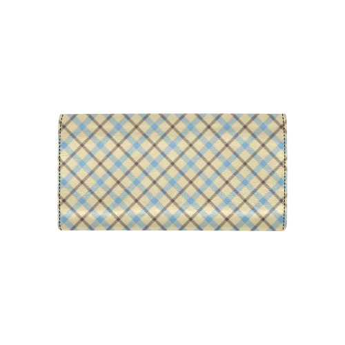 Plaid 2 plain tartan Women's Flap Wallet (Model 1707)