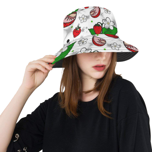 Strawberry Popart by Nico Bielow All Over Print Bucket Hat