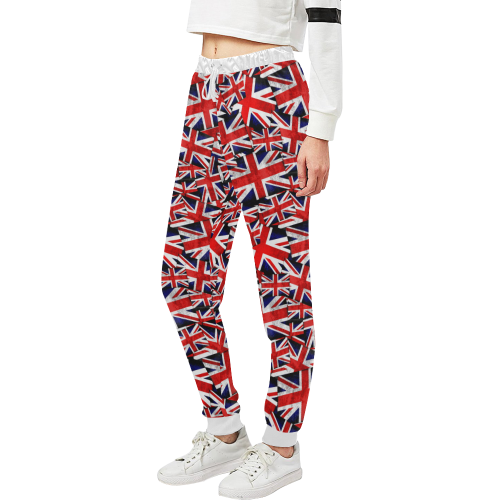 Union Jack British UK Flag - White Unisex All Over Print Sweatpants (Model L11)