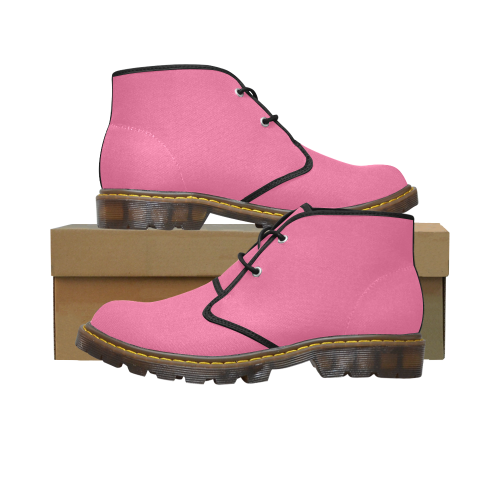 color French pink Men's Canvas Chukka Boots (Model 2402-1)