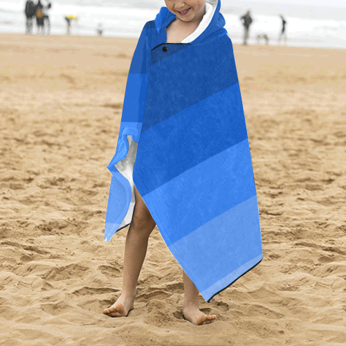 Blue stripes Kids' Hooded Bath Towels
