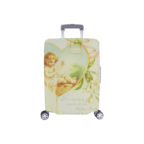 Vintage Wedding Painting With Poem Luggage Cover/Small 18"-21"