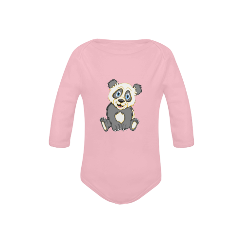 Smiling Panda Pink Baby Powder Organic Long Sleeve One Piece (Model T27)