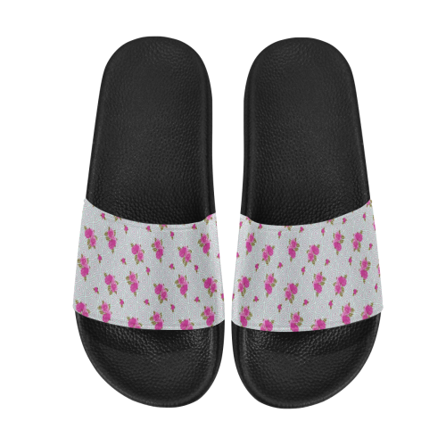 Roses and Pattern 1B by JamColors Women's Slide Sandals (Model 057)