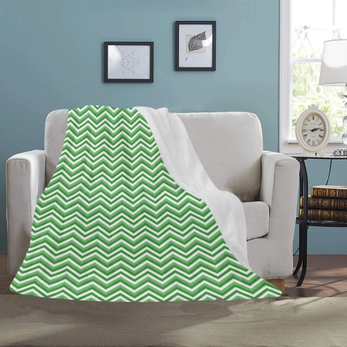 Green Chevron Ultra-Soft Micro Fleece Blanket 50"x60"