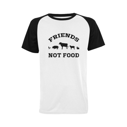 Friends Not Food (Go Vegan) Men's Raglan T-shirt Big Size (USA Size) (Model T11)