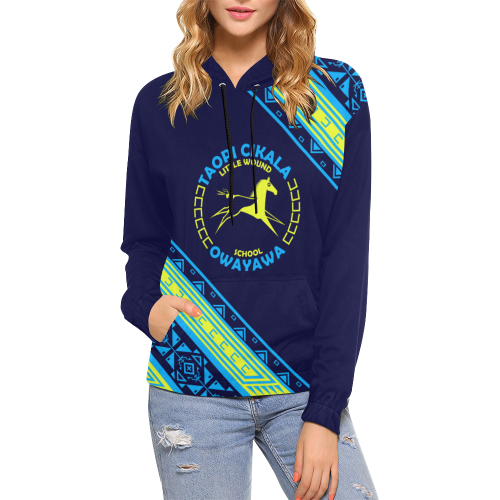 Little Wound All Over Print Hoodie for Women (USA Size) (Model H13)