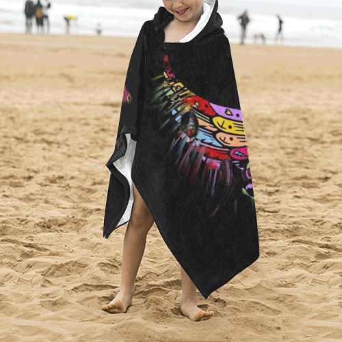 Angel Popart by Nico Bielow Kids' Hooded Bath Towels