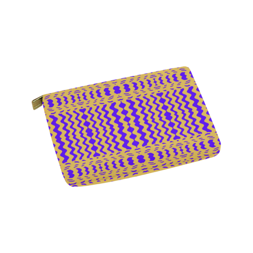 Purple Yellow Modern  Waves Lines Carry-All Pouch 9.5''x6''