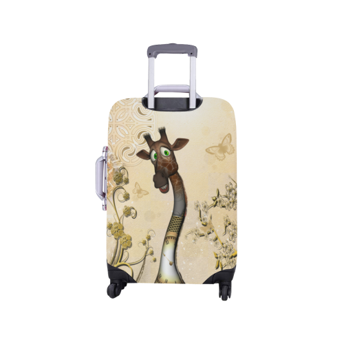 Funny steampunk giraffe Luggage Cover/Small 18"-21"