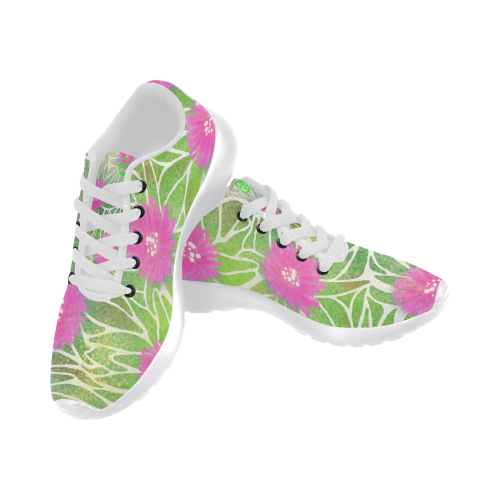 Pink Ice Plant Flowers. Inspired by California. Women’s Running Shoes (Model 020)
