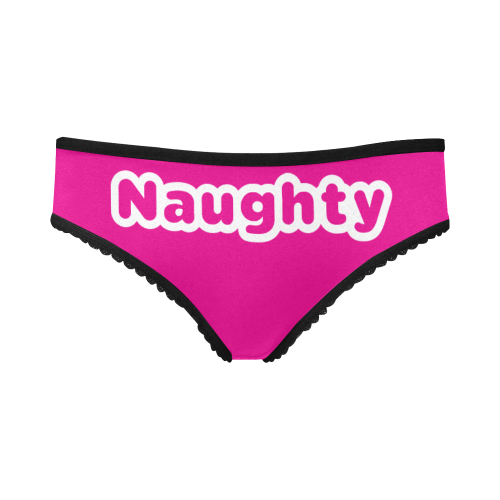 Naughty Front White And Hot Pink Women's All Over Print Girl Briefs (Model L14)
