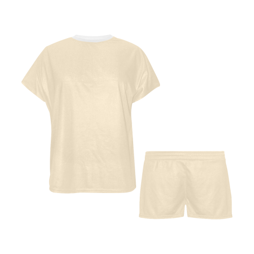 color blanched almond Women's Short Pajama Set