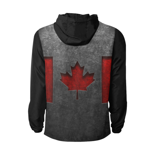 Canadian Flag Stone Texture All Over Print Quilted Windbreaker for Men (Model H35)