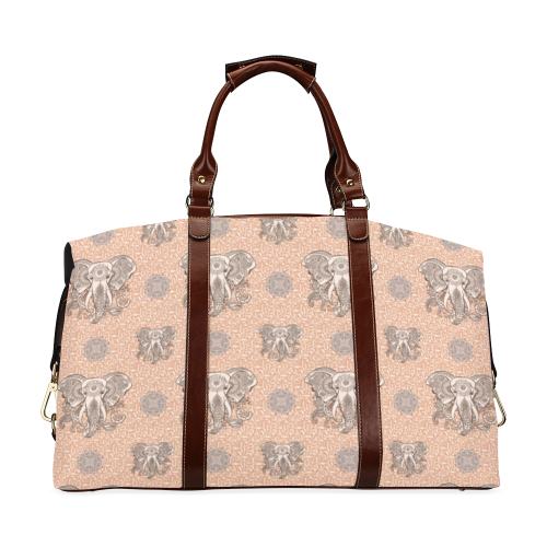 Ethnic Elephant Mandala Pattern Classic Travel Bag (Model 1643) Remake