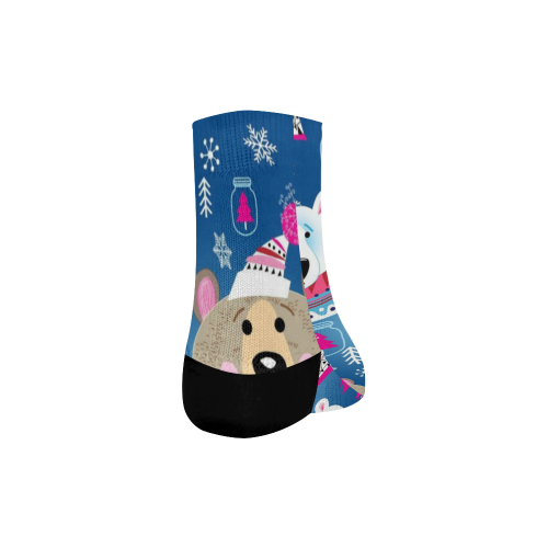 Happy Holidays Bears Patterns Quarter Socks