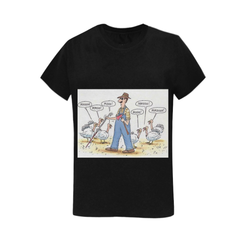 Blind Farmer Looking For A Turkey Women's T-Shirt in USA Size (Two Sides Printing)