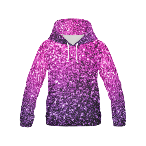 Beautiful Purple Pink Ombre glitter sparkles All Over Print Hoodie for Men/Large Size (USA Size) (Model H13)