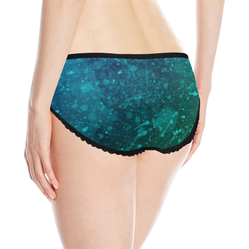 Blue and Green Abstract Women's All Over Print Classic Briefs (Model L13)