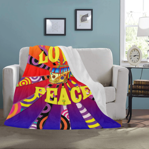 Boho Love and Peace Ultra-Soft Micro Fleece Blanket 50"x60"