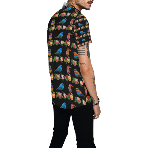 All the Birds and Roses All Over Print Baseball Jersey for Men (Model T50)