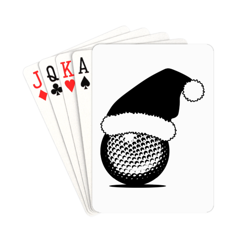 Santa Hat Golf Ball Christmas Playing Cards 2.5"x3.5"