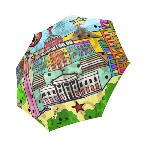 Washington dc Pop by Nico Bielow Foldable Umbrella (Model U01)